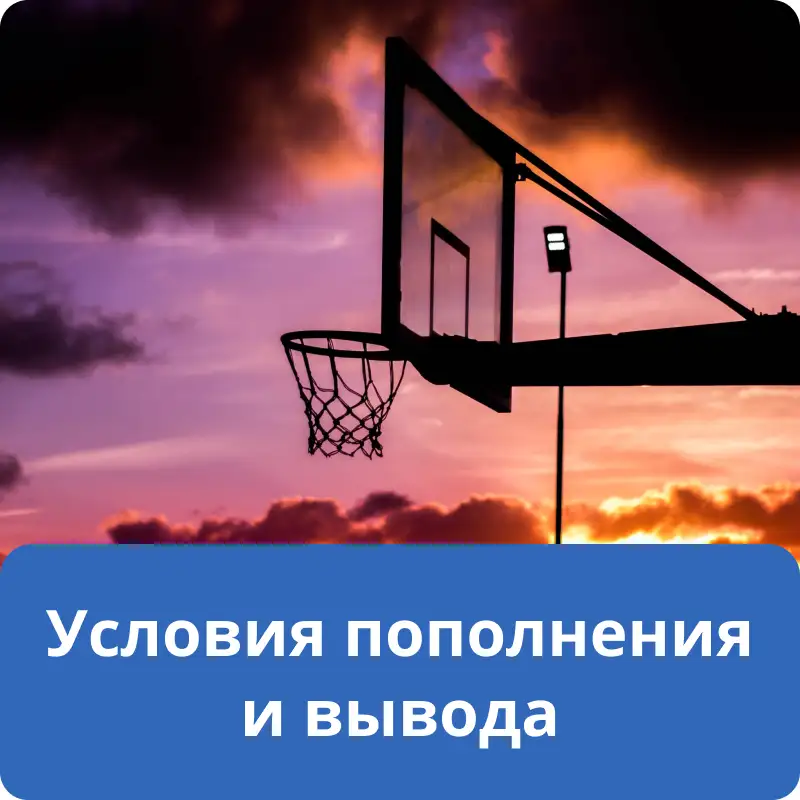 Условия пополнения и вывода